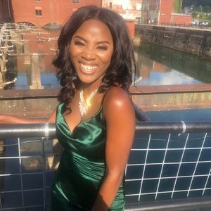Nala cowl neck satin dress Clearance